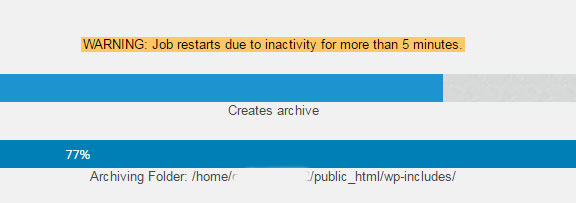 BackWPup Job Restarts Due to Inactivity for more than 5 Minutes