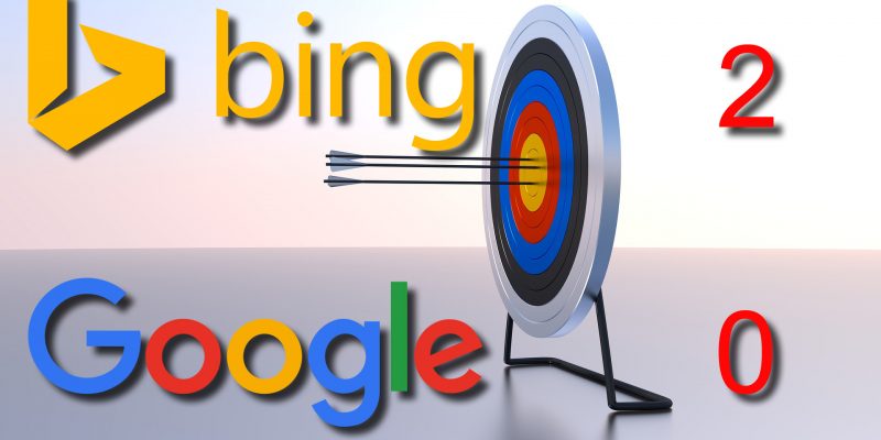 Google vs. Bing: Bing 2, Google 0