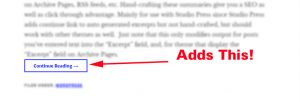Continue Reading Link Plugin Excerpt Button
