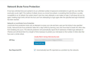 iThemes Security Network Brute Force Protection Settings